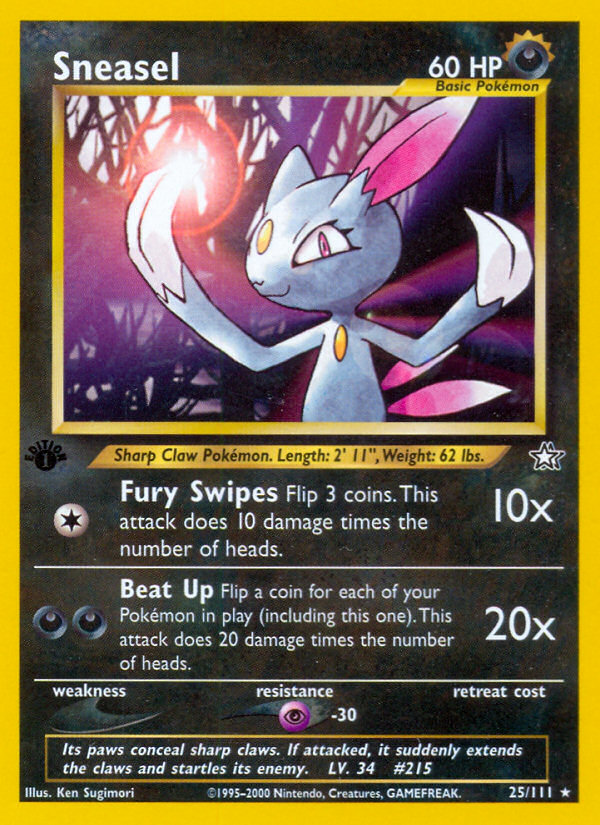 Sneasel (25/111) [Neo Genesis 1st Edition] | Dragon's Lair Comics and Fantasy Houston TX