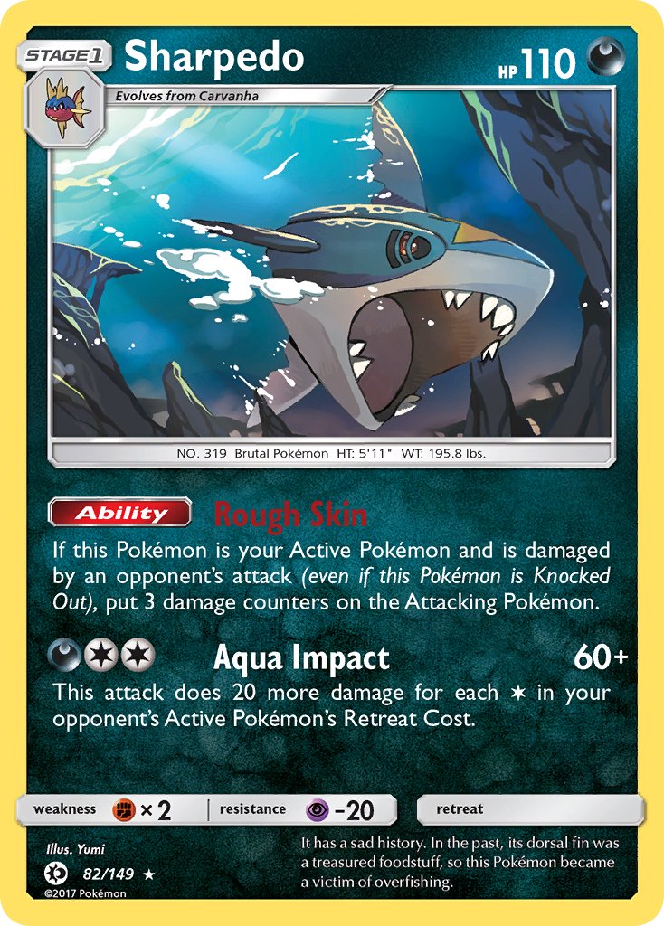 Sharpedo (82/149) (Cosmos Holo) (Blister Exclusive) [Sun & Moon: Base Set] | Dragon's Lair Comics and Fantasy Houston TX