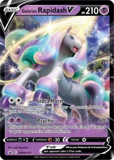 Galarian Rapidash V (SWSH111) (Jumbo Card) [Sword & Shield: Black Star Promos] | Dragon's Lair Comics and Fantasy Houston TX