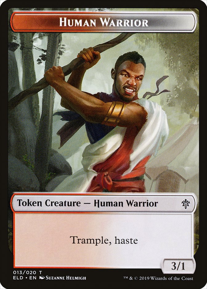 Human Warrior Token [Throne of Eldraine Tokens] | Dragon's Lair Comics and Fantasy Houston TX