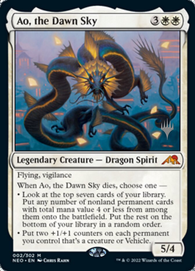 Ao, the Dawn Sky (Promo Pack) [Kamigawa: Neon Dynasty Promos] | Dragon's Lair Comics and Fantasy Houston TX