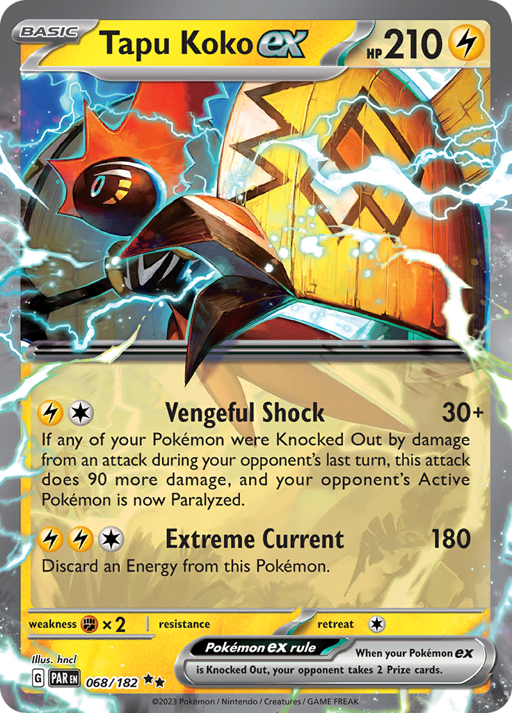 Tapu Koko ex (068/182) [Scarlet & Violet: Paradox Rift] | Dragon's Lair Comics and Fantasy Houston TX