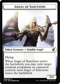 Angel of Sanctions // Horror Double-Sided Token [Commander 2019 Tokens] | Dragon's Lair Comics and Fantasy Houston TX