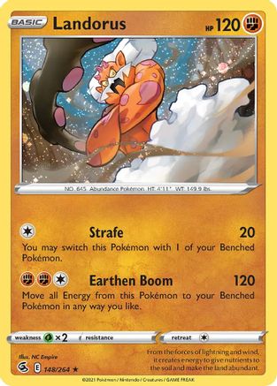 Landorus (148/264) (Cosmos Holo) [Sword & Shield: Fusion Strike] | Dragon's Lair Comics and Fantasy Houston TX