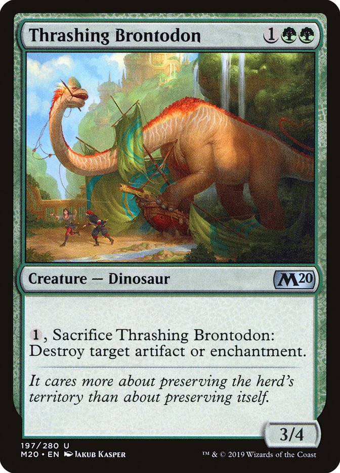 Thrashing Brontodon [Core Set 2020] | Dragon's Lair Comics and Fantasy Houston TX