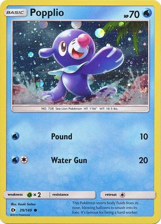 Popplio (39/149) (Cosmos Holo) [Sun & Moon: Base Set] | Dragon's Lair Comics and Fantasy Houston TX