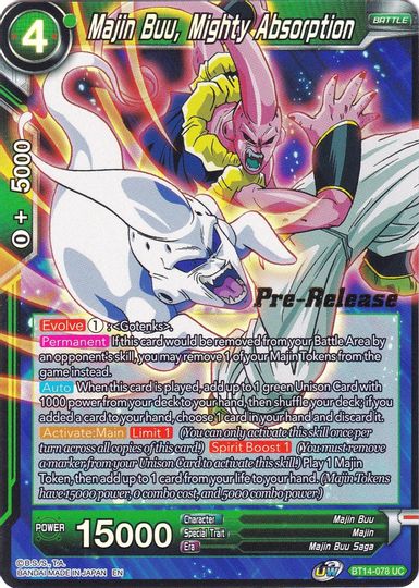 Majin Buu, Mighty Absorption (BT14-078) [Cross Spirits Prerelease Promos] | Dragon's Lair Comics and Fantasy Houston TX