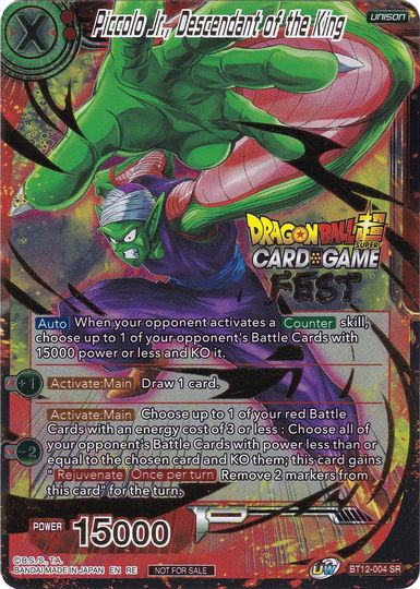 Piccolo Jr., Descendant of the King (Card Game Fest 2022) (BT12-004) [Tournament Promotion Cards] | Dragon's Lair Comics and Fantasy Houston TX