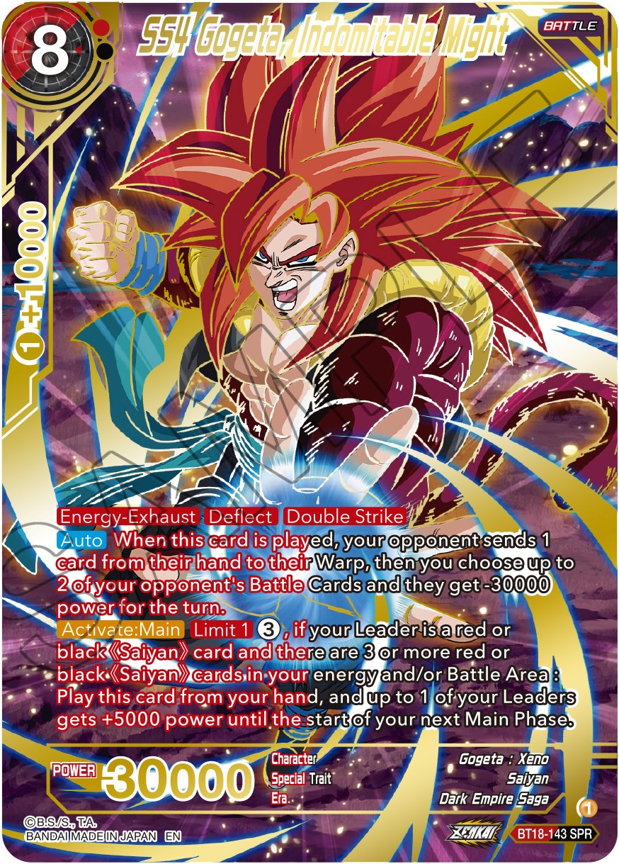 SS4 Gogeta, Indomitable Might (SPR) (BT18-143) [Dawn of the Z-Legends] | Dragon's Lair Comics and Fantasy Houston TX