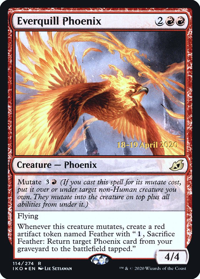 Everquill Phoenix [Ikoria: Lair of Behemoths Prerelease Promos] | Dragon's Lair Comics and Fantasy Houston TX