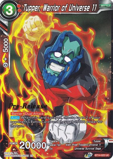 Tupper, Warrior of Universe 11 (BT14-022) [Cross Spirits Prerelease Promos] | Dragon's Lair Comics and Fantasy Houston TX