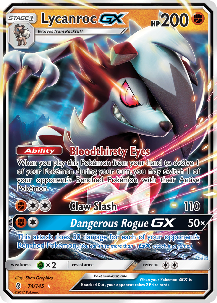 Lycanroc GX (74/145) [Sun & Moon: Guardians Rising] | Dragon's Lair Comics and Fantasy Houston TX