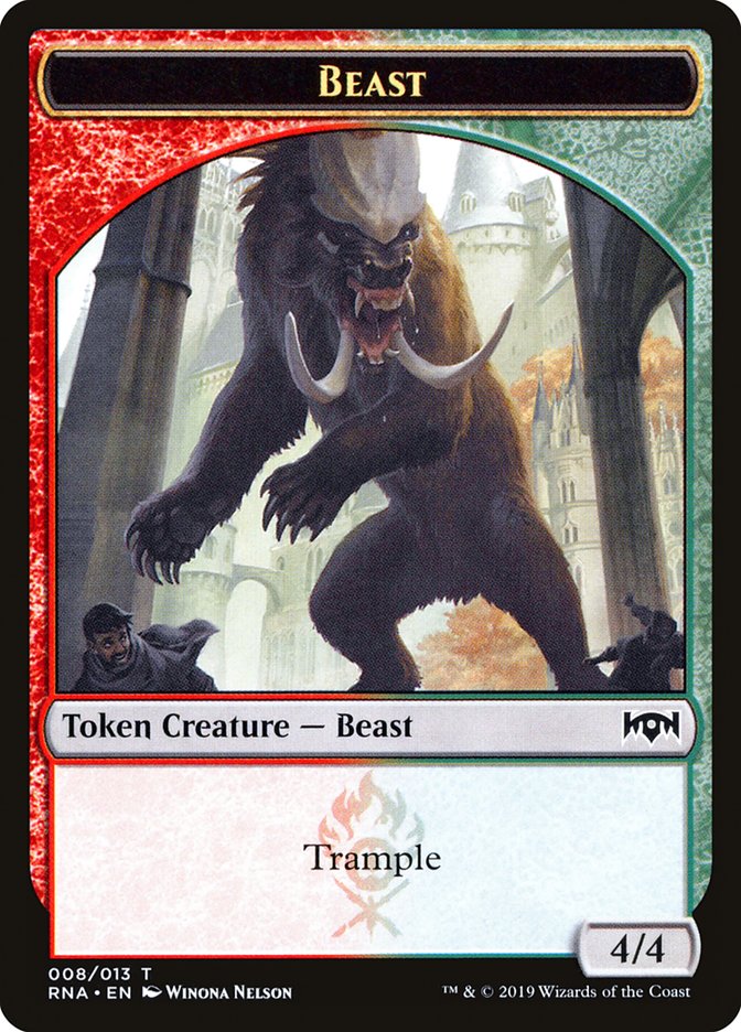 Beast Token [Ravnica Allegiance Tokens] | Dragon's Lair Comics and Fantasy Houston TX