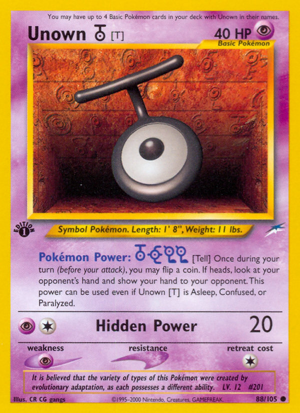 Unown [T] (88/105) [Neo Destiny 1st Edition] | Dragon's Lair Comics and Fantasy Houston TX