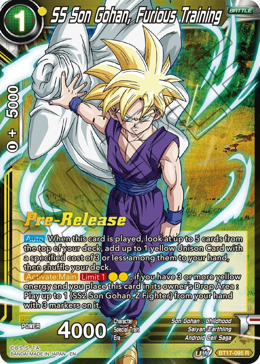 SS Son Gohan, Furious Training (BT17-095) [Ultimate Squad Prerelease Promos] | Dragon's Lair Comics and Fantasy Houston TX