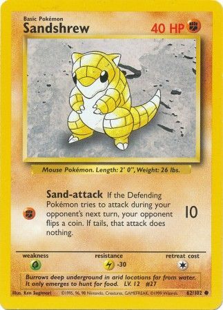 Sandshrew (62/102) [Base Set Unlimited] | Dragon's Lair Comics and Fantasy Houston TX