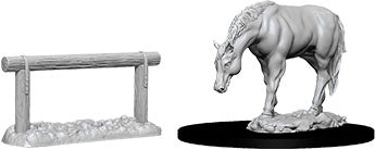 WizKids Deep Cuts Unpainted Miniatures: W10 Horse & Hitch | Dragon's Lair Comics and Fantasy Houston TX