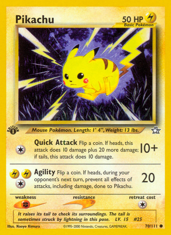 Pikachu (70/111) [Neo Genesis 1st Edition] | Dragon's Lair Comics and Fantasy Houston TX