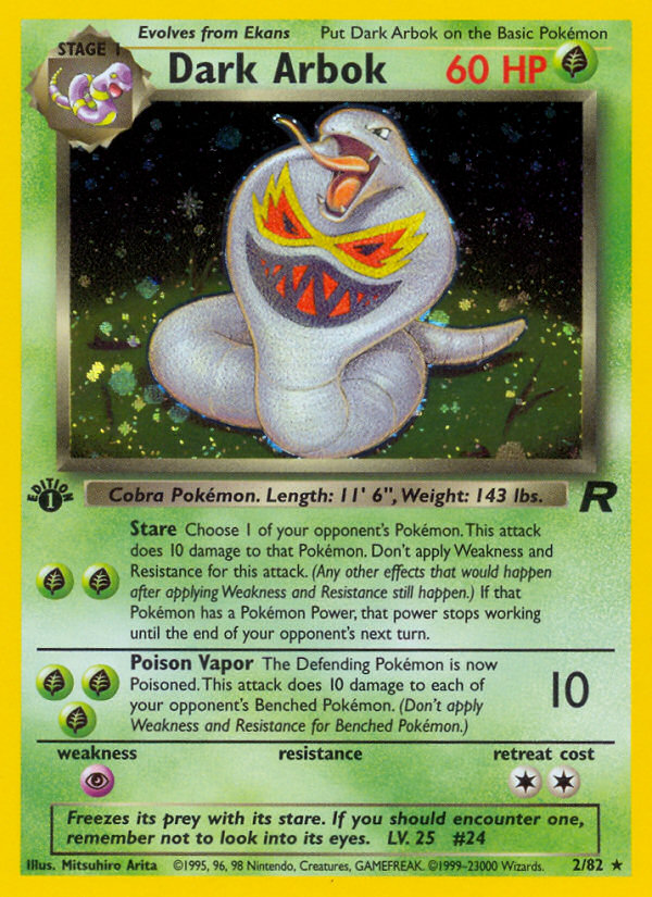 Dark Arbok (2/82) [Team Rocket 1st Edition] | Dragon's Lair Comics and Fantasy Houston TX