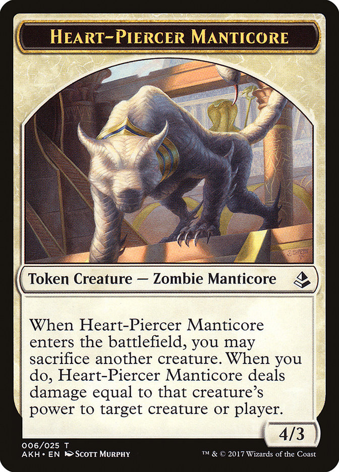 Heart-Piercer Manticore Token [Amonkhet Tokens] | Dragon's Lair Comics and Fantasy Houston TX