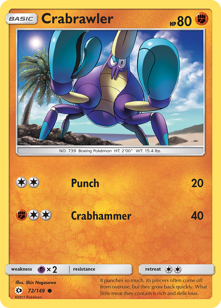 Crabrawler (72/149) [Sun & Moon: Base Set] | Dragon's Lair Comics and Fantasy Houston TX