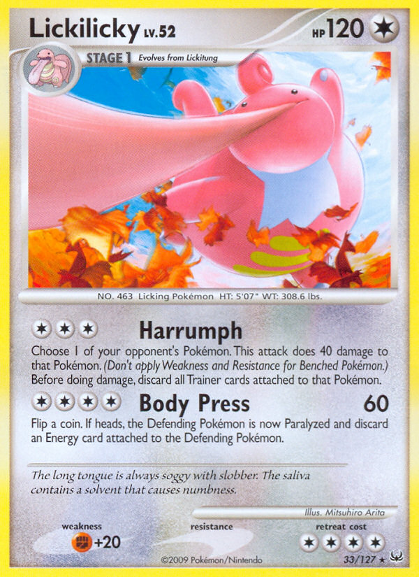 Lickilicky (33/127) [Platinum: Base Set] | Dragon's Lair Comics and Fantasy Houston TX