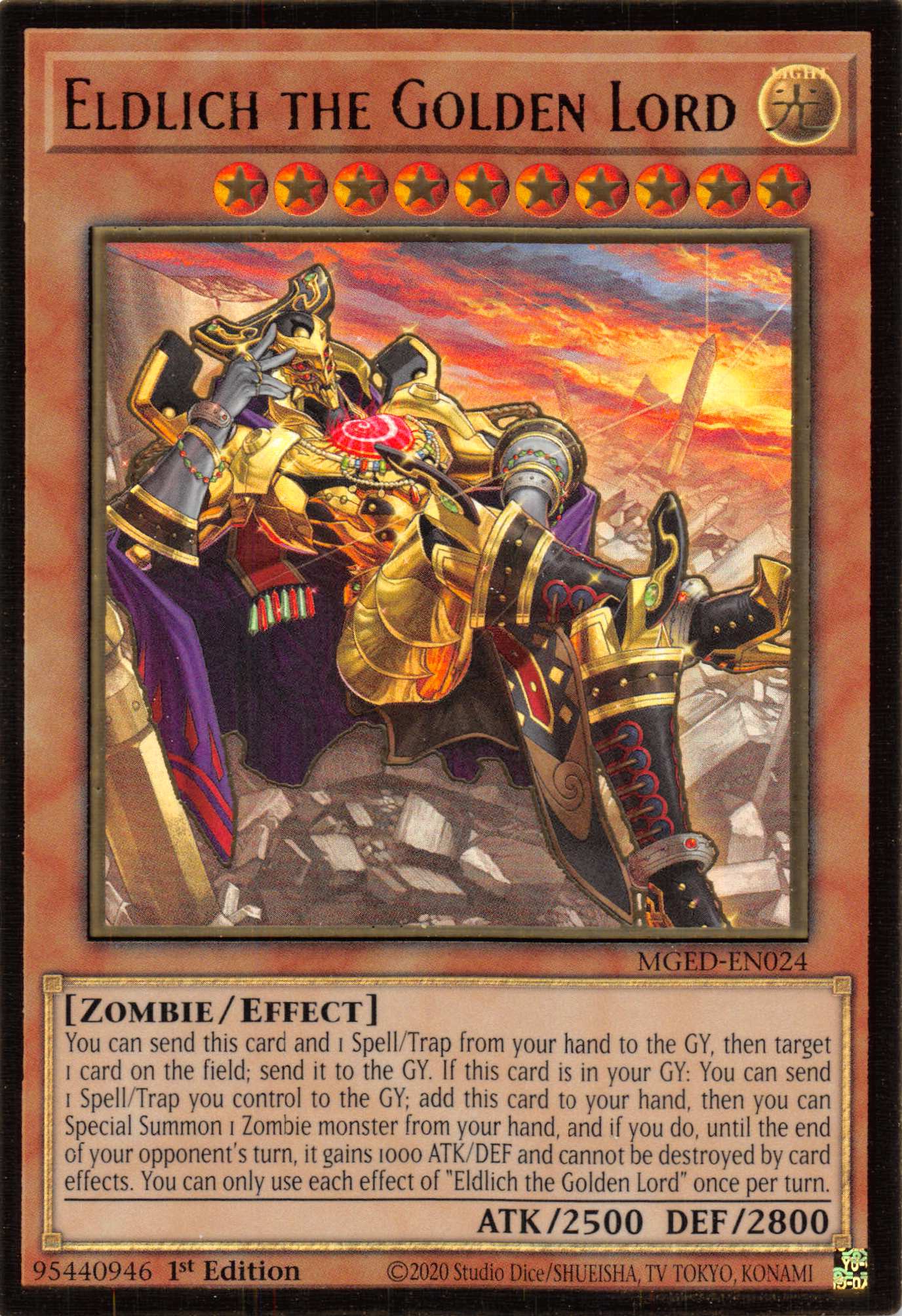 Eldlich the Golden Lord (Alternate Art) [MGED-EN024] Gold Rare | Dragon's Lair Comics and Fantasy Houston TX