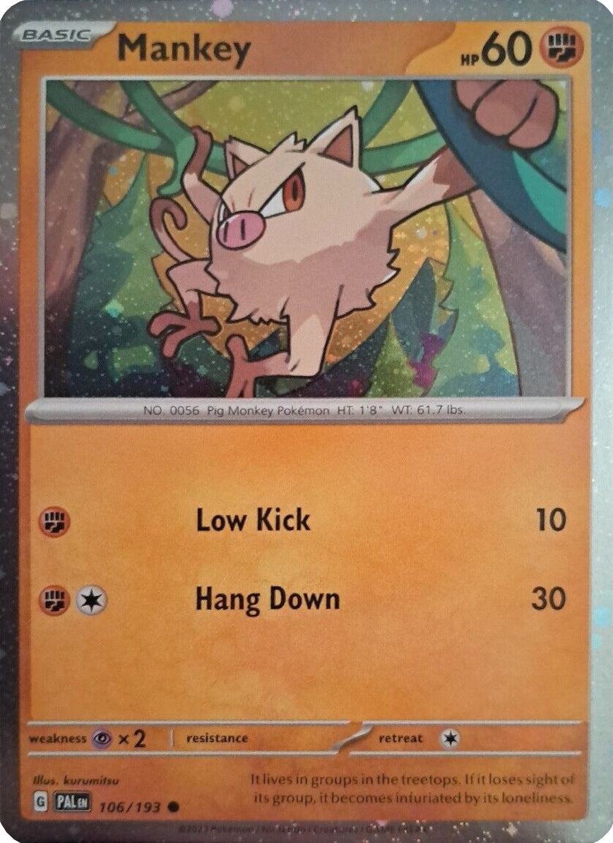 Mankey (106/193) (Cosmos Holo) [Scarlet & Violet: Paldea Evolved] | Dragon's Lair Comics and Fantasy Houston TX