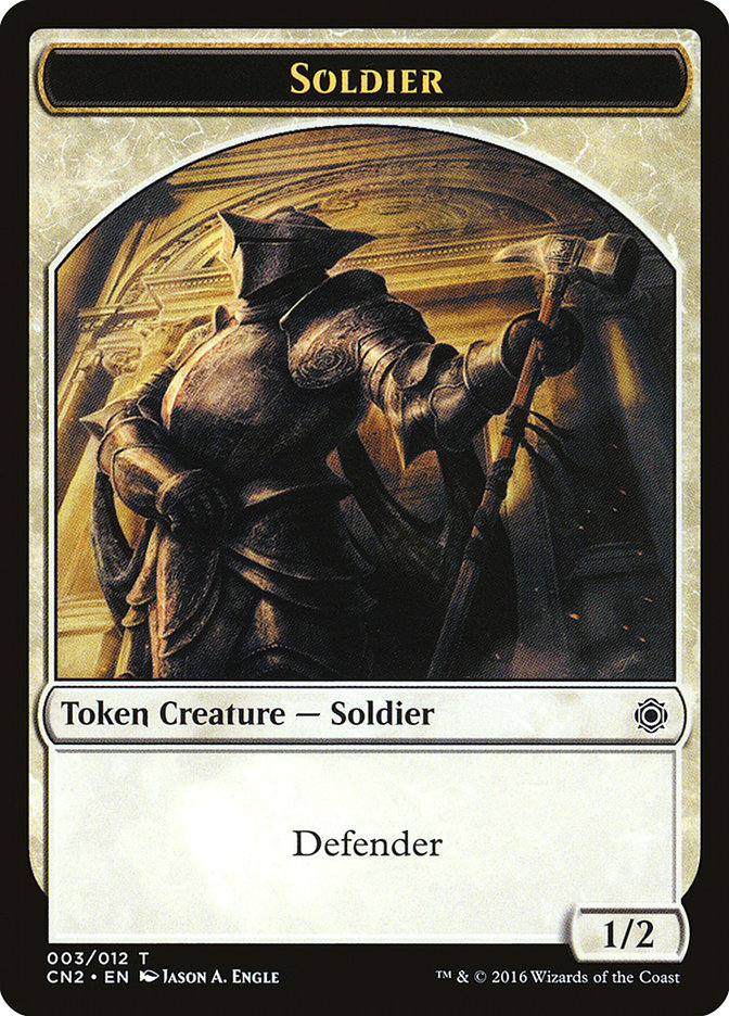 Soldier Token (003/012) [Conspiracy: Take the Crown Tokens] | Dragon's Lair Comics and Fantasy Houston TX