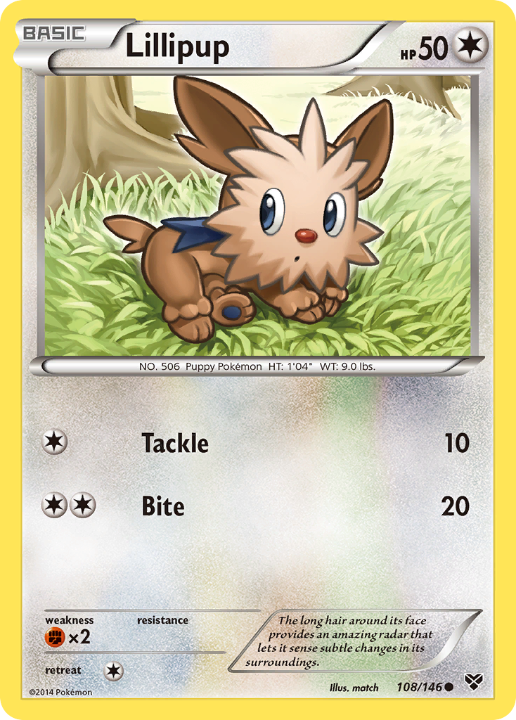 Lillipup (108/146) [XY: Base Set] | Dragon's Lair Comics and Fantasy Houston TX