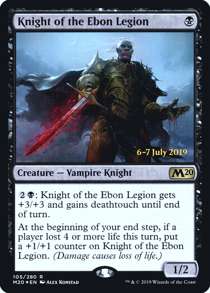 Knight of the Ebon Legion [Core Set 2020 Prerelease Promos] | Dragon's Lair Comics and Fantasy Houston TX