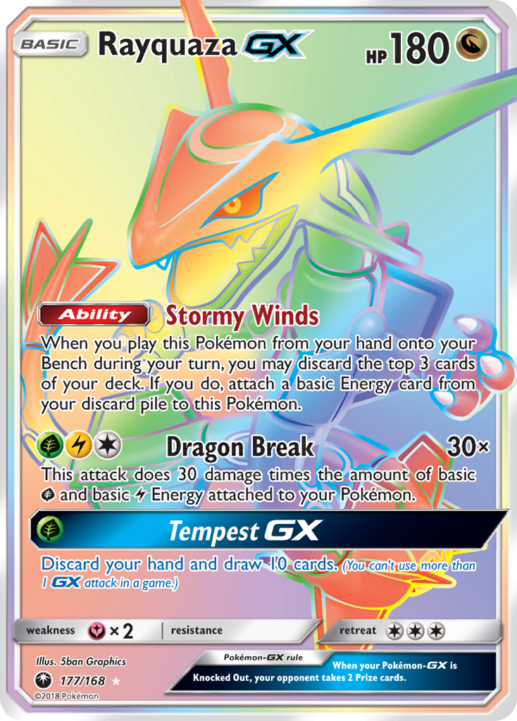 Rayquaza GX (177/168) [Sun & Moon: Celestial Storm] | Dragon's Lair Comics and Fantasy Houston TX