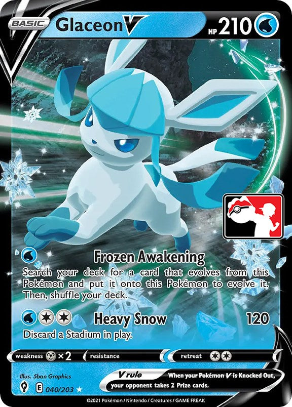 Glaceon V (040/203) [Prize Pack Series One] | Dragon's Lair Comics and Fantasy Houston TX