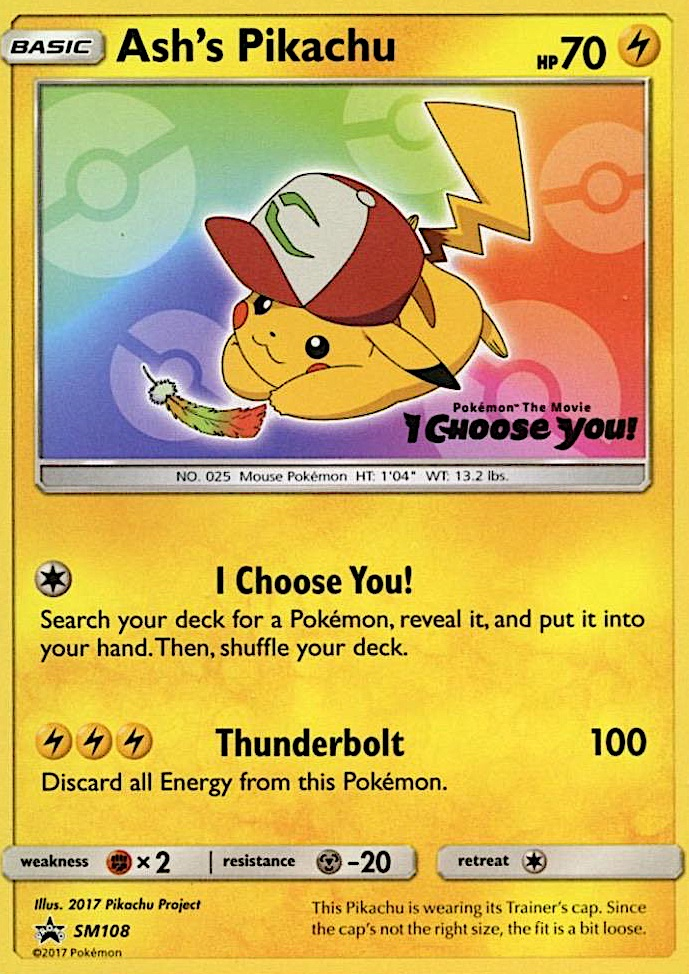 Ash's Pikachu (SM108) [Sun & Moon: Black Star Promos] | Dragon's Lair Comics and Fantasy Houston TX