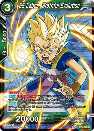 SS Cabba, Wrathful Evolution (BT16-059) [Realm of the Gods] | Dragon's Lair Comics and Fantasy Houston TX