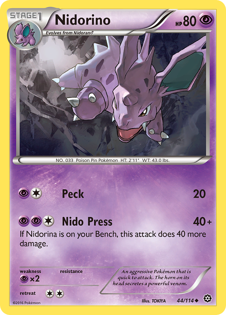 Nidorino (44/114) [XY: Steam Siege] | Dragon's Lair Comics and Fantasy Houston TX