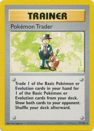 Pokemon Trader (77/102) [Base Set Shadowless Unlimited] | Dragon's Lair Comics and Fantasy Houston TX