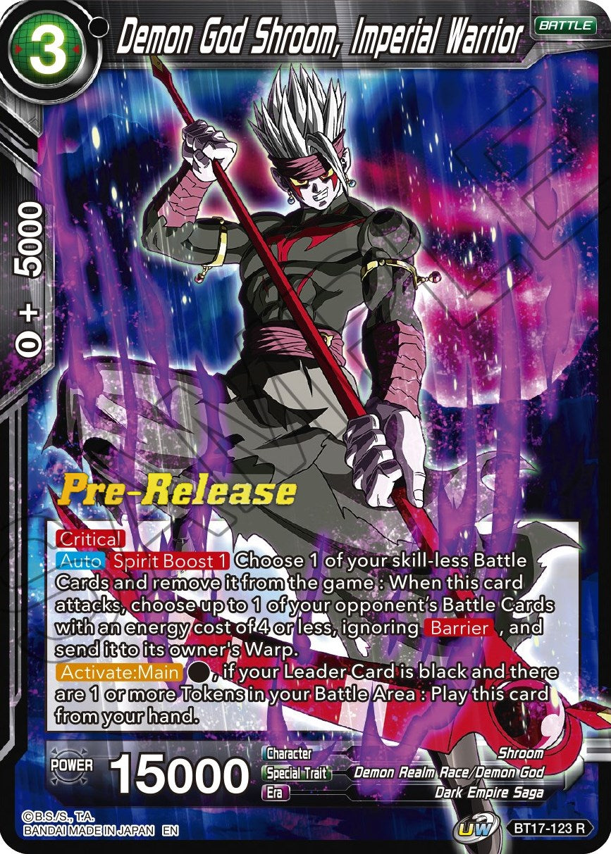 Demon God Shroom, Imperial Warrior (BT17-123) [Ultimate Squad Prerelease Promos] | Dragon's Lair Comics and Fantasy Houston TX