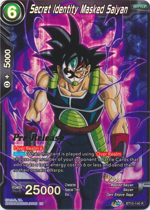 Secret Identity Masked Saiyan (BT10-140) [Rise of the Unison Warrior Prerelease Promos] | Dragon's Lair Comics and Fantasy Houston TX