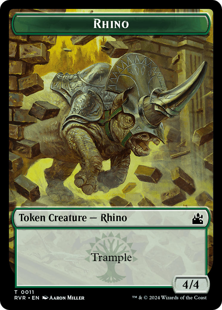 Goblin (0008) // Rhino Double-Sided Token [Ravnica Remastered Tokens] | Dragon's Lair Comics and Fantasy Houston TX