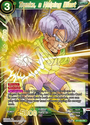 Trunks, a Helping Blast (Gold Stamped) (P-128) [Mythic Booster] | Dragon's Lair Comics and Fantasy Houston TX