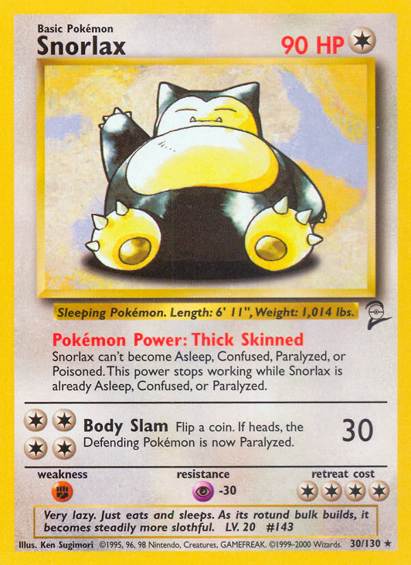 Snorlax (30/130) [Base Set 2] | Dragon's Lair Comics and Fantasy Houston TX