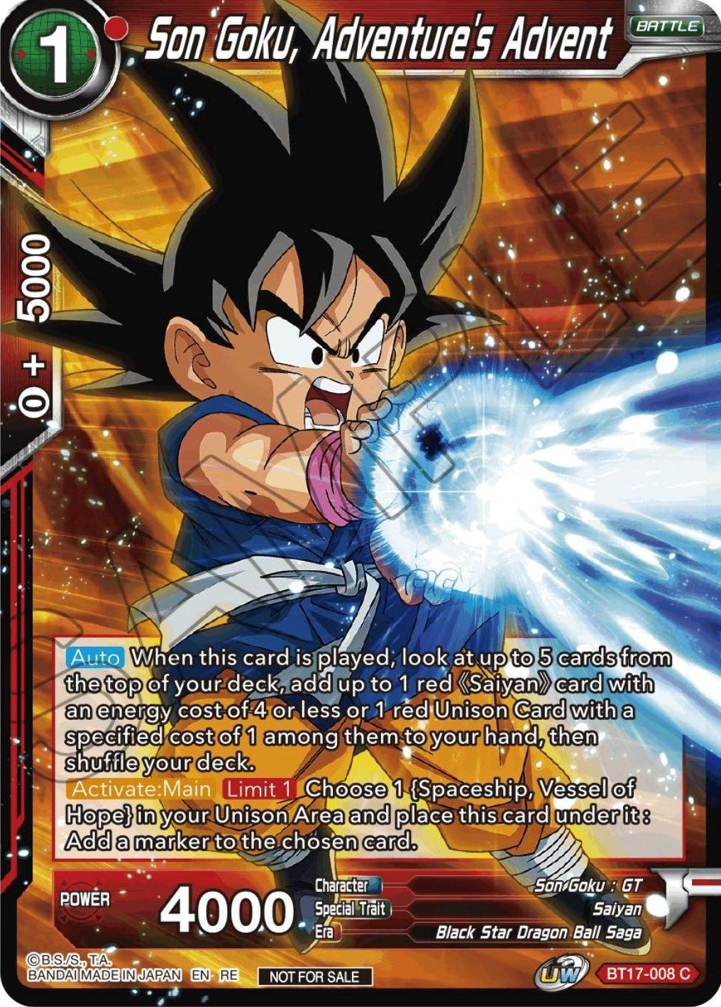 Son Goku, Adventure's Advent (Championship Selection Pack 2023 Vol.1) (BT17-008) [Tournament Promotion Cards] | Dragon's Lair Comics and Fantasy Houston TX