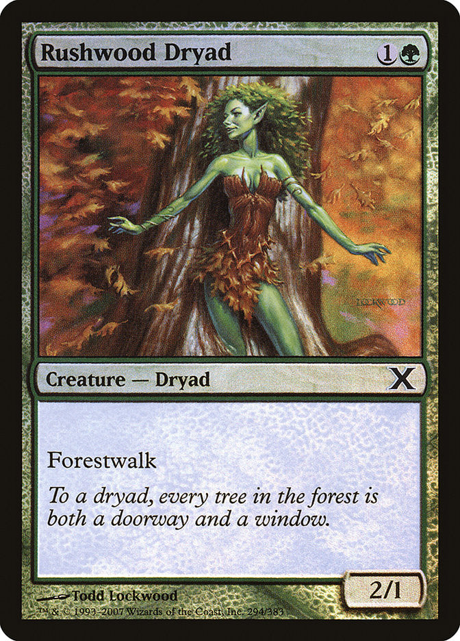 Rushwood Dryad (Premium Foil) [Tenth Edition] | Dragon's Lair Comics and Fantasy Houston TX