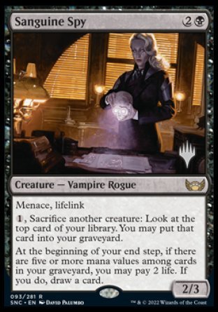 Sanguine Spy (Promo Pack) [Streets of New Capenna Promos] | Dragon's Lair Comics and Fantasy Houston TX