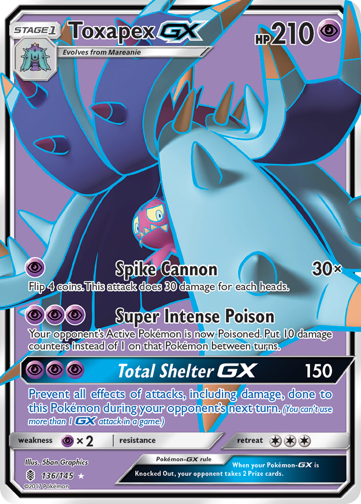 Toxapex GX (136/145) [Sun & Moon: Guardians Rising] | Dragon's Lair Comics and Fantasy Houston TX