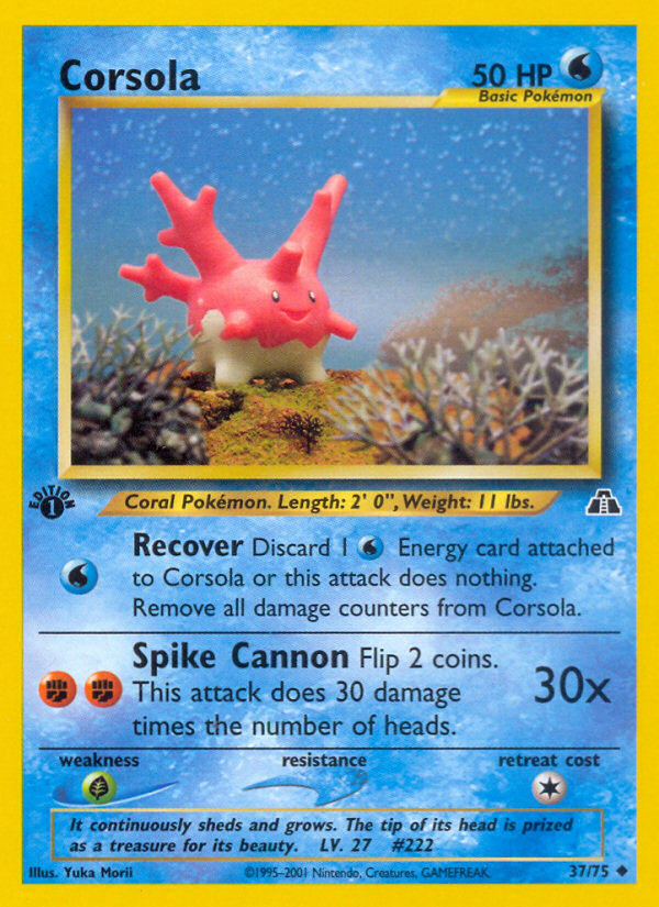 Corsola (37/75) [Neo Discovery 1st Edition] | Dragon's Lair Comics and Fantasy Houston TX