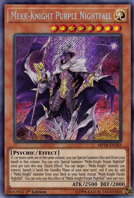 Mekk-Knight Purple Nightfall [MP18-EN183] Secret Rare | Dragon's Lair Comics and Fantasy Houston TX