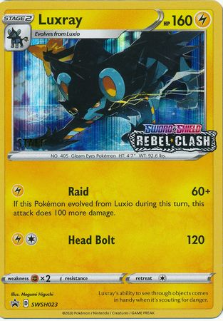 Luxray (SWSH023) (Staff Prerelease Promo) [Sword & Shield: Black Star Promos] | Dragon's Lair Comics and Fantasy Houston TX