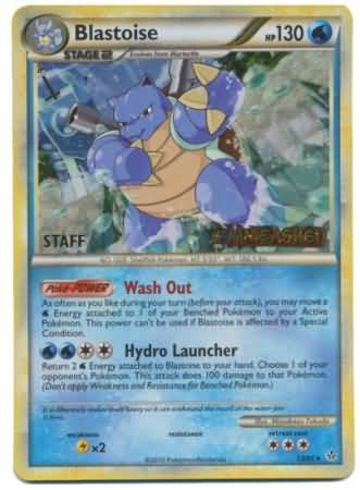 Blastoise (13/95) (Staff Prerelease Promo) [HeartGold & SoulSilver: Black Star Promos] | Dragon's Lair Comics and Fantasy Houston TX